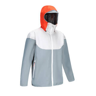 Men's waterproof and windproof sailing jacket, 100 grey orange
