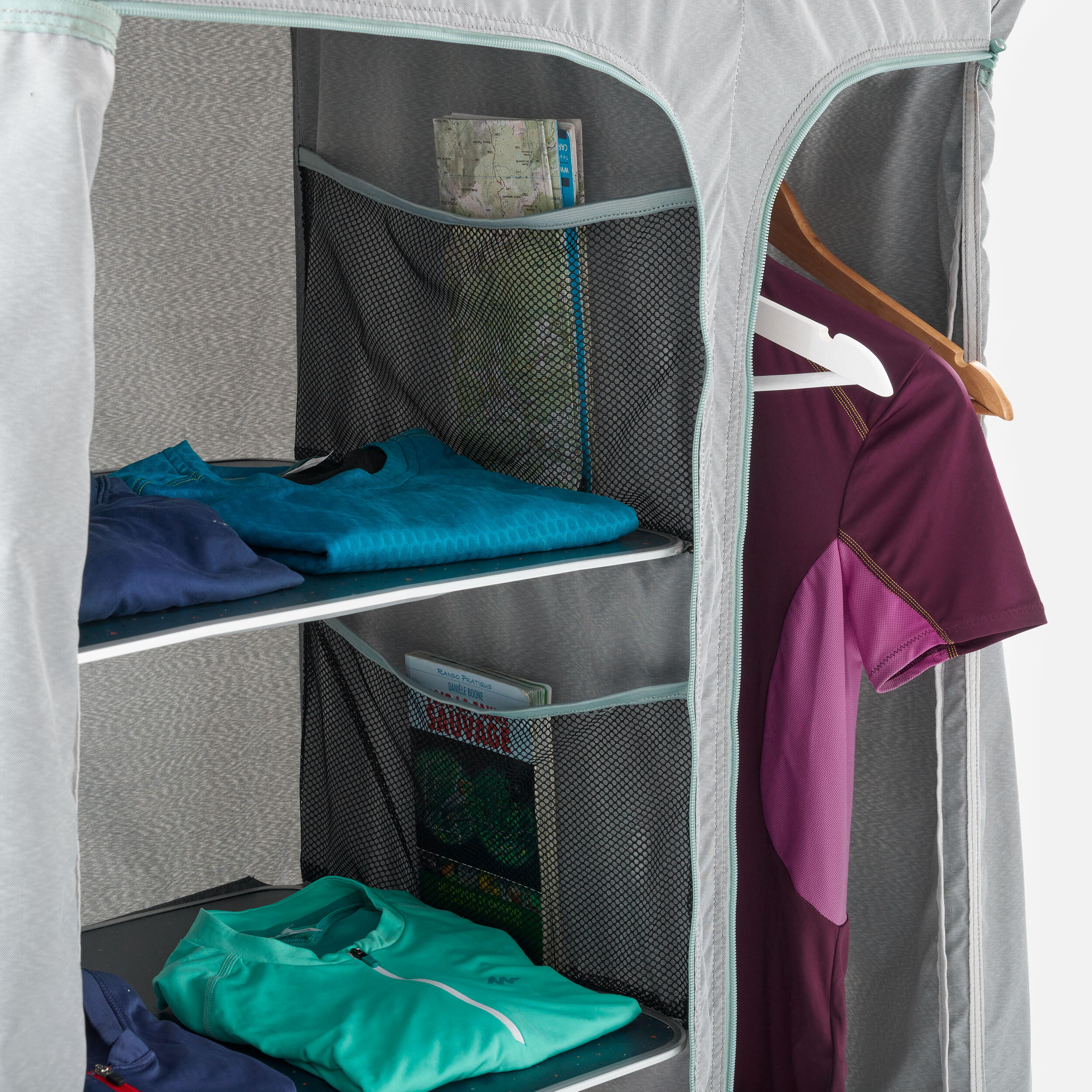 Large folding and compact camping wardrobe - Comfort 4/8