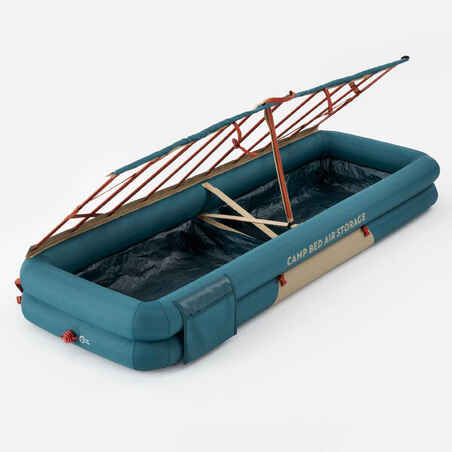 Viengulė pripučiama turistinė lova su daiktų saugojimo dėže „Camp Bed Air +“, 70 cm
