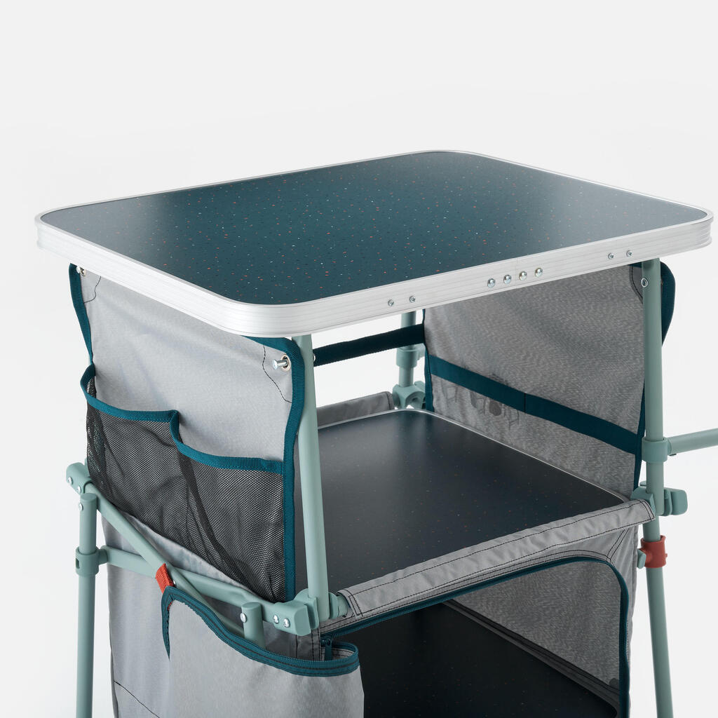 Mueble de guardado plegable y compacto para camping 