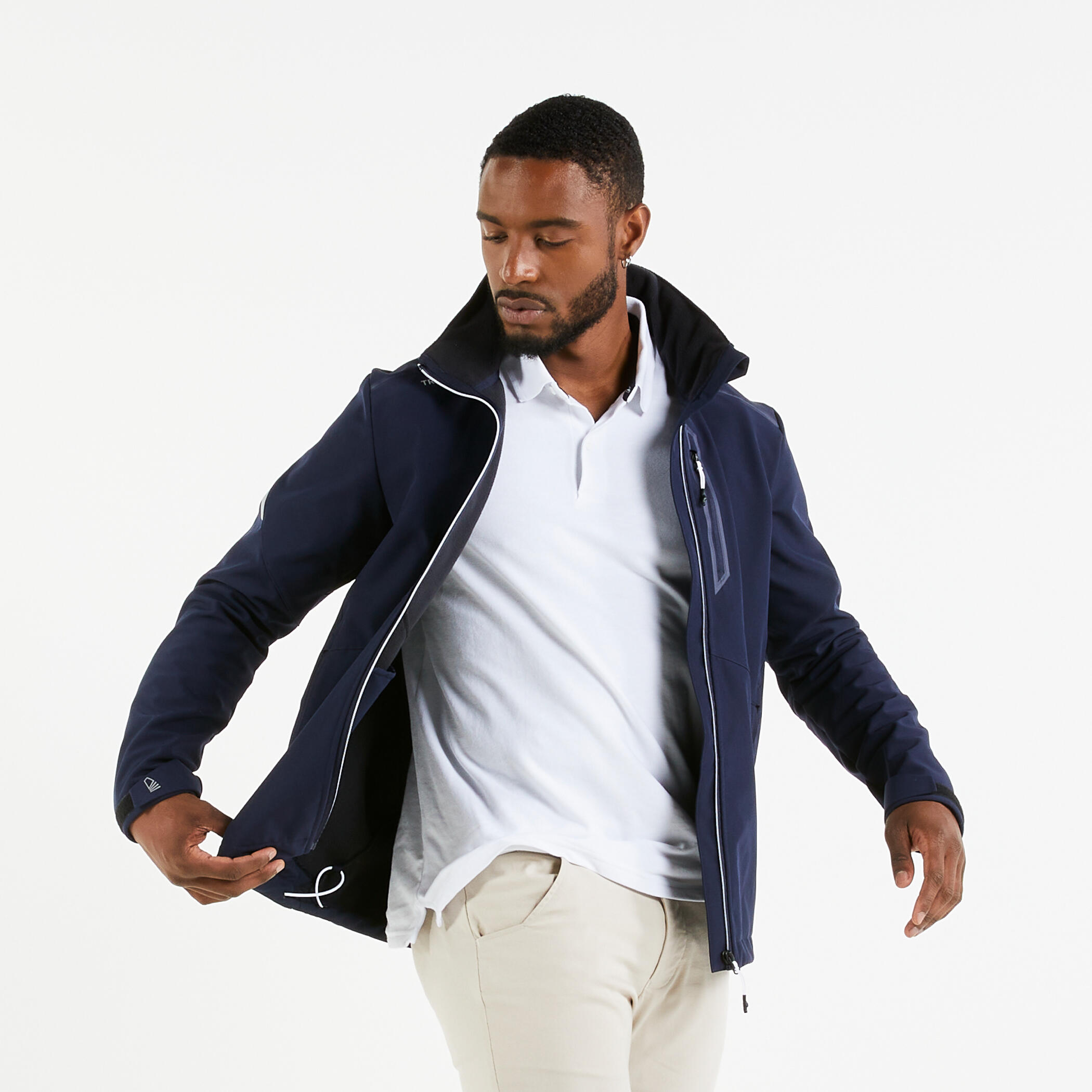 Men’s sailing windproof softshell jacket, 500 navy 4/14