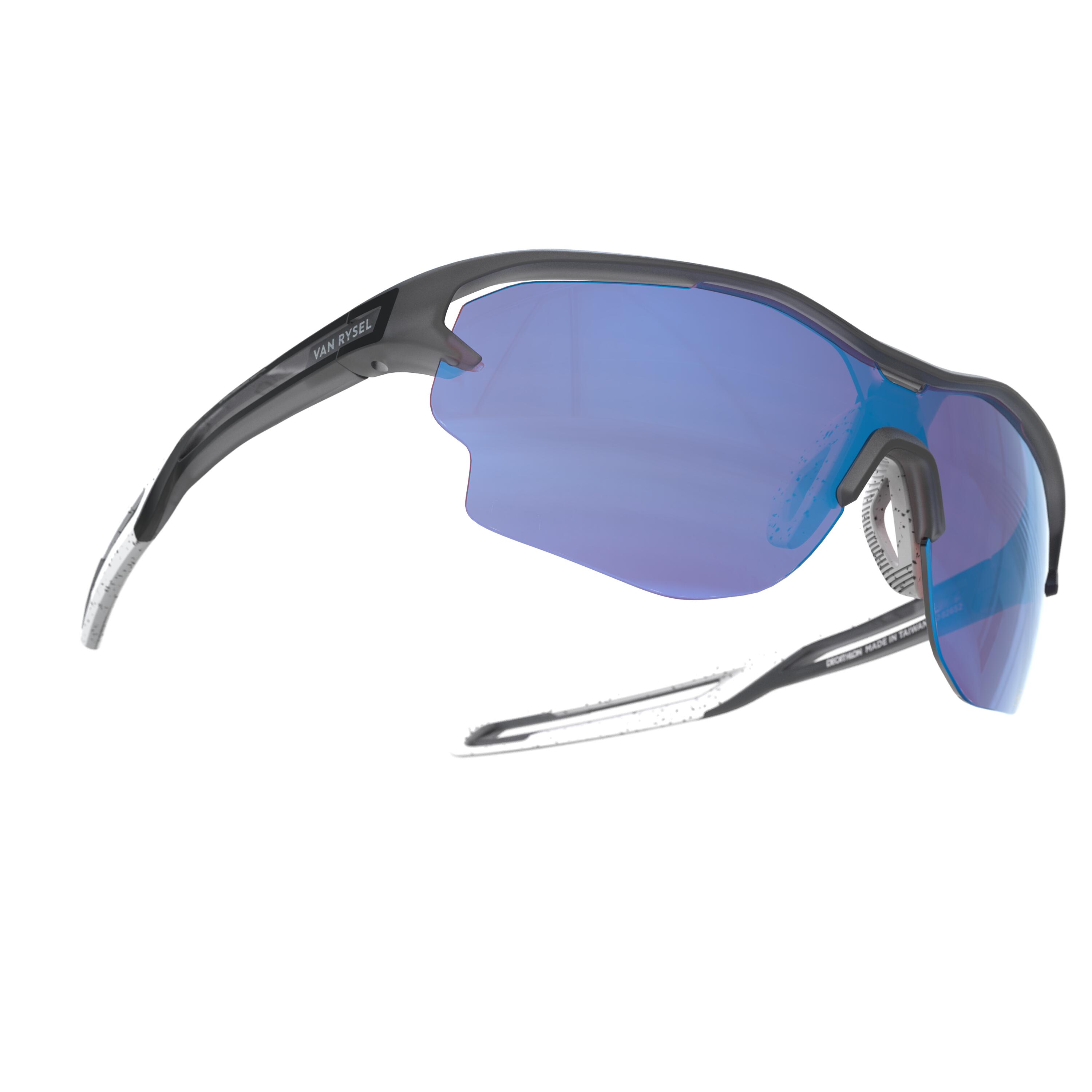 Occhiali adulto RUNPERF 2 CAT3 HD bianco azzurro KALENJI DECATHLON