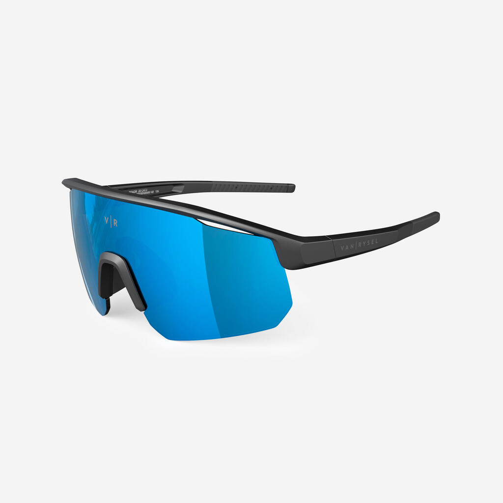 Fahrradbrille Perf 500 Light Kategorie 3 Damen/Herren schwarz/blau 