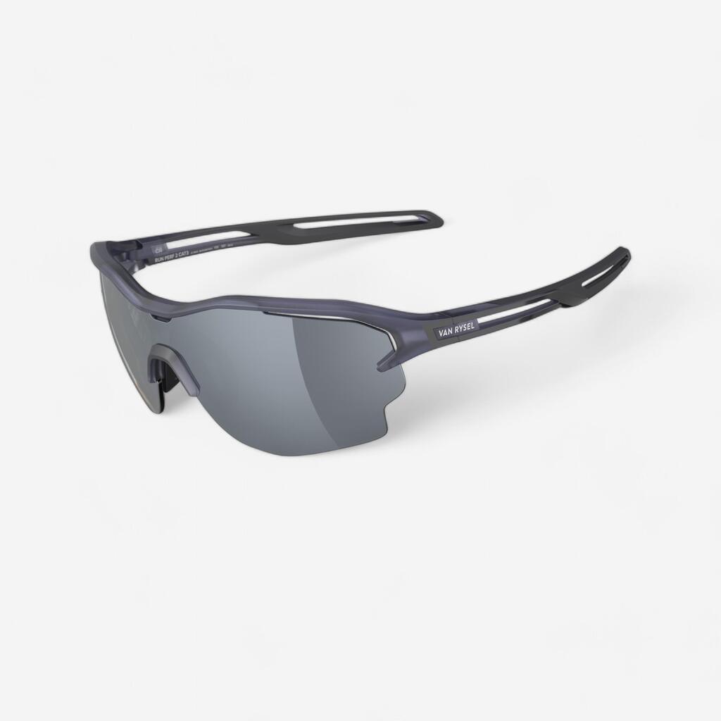 ADULT RUNPERF 2 TRANSLU RUNNING SUNGLASSES category 3 - BLUE/ SILVER
