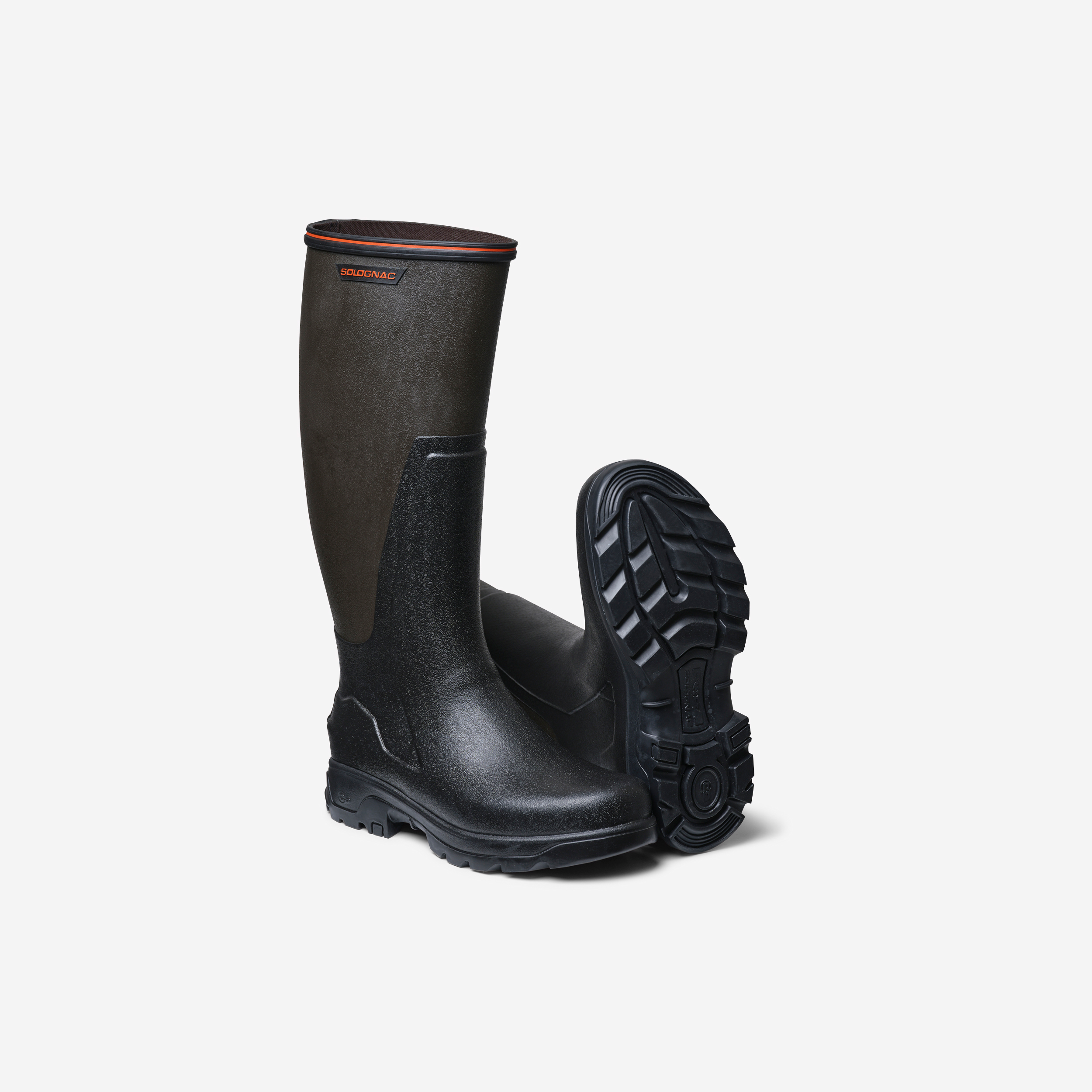 Bottes resistantes imperméables homme supertrack 500 vertes - Chasse - Solognac- Clubs - Entreprises - Collectivités - Associations