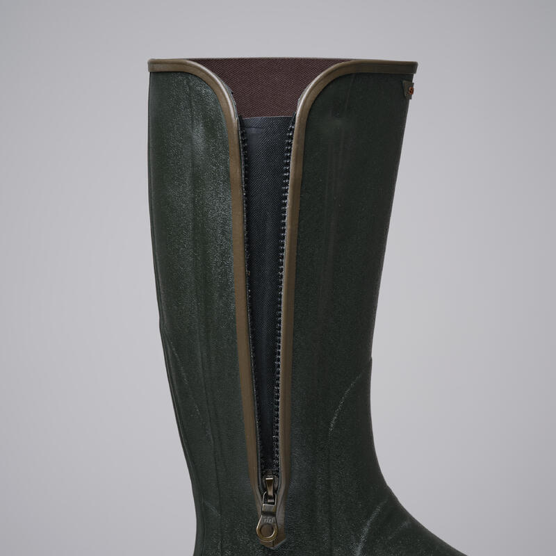 BOTTES CHASSE CAOUTCHOUC AVEC ZIP HOMME 540 VERTES