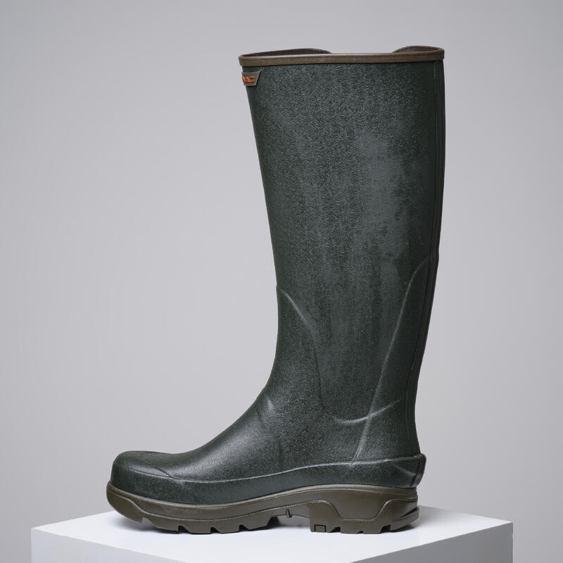 Botas De Agua Katiuskas Solognac 540 Hombre Reforzada Cremallera Lateral Verde