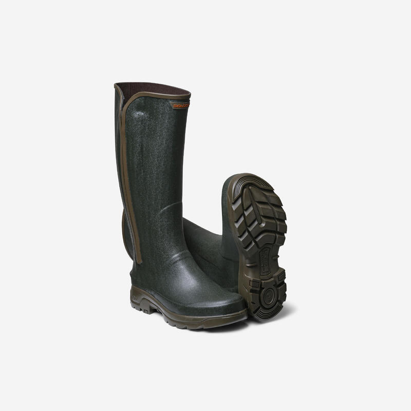 BOTTES CHASSE CAOUTCHOUC AVEC ZIP HOMME 540 VERTES