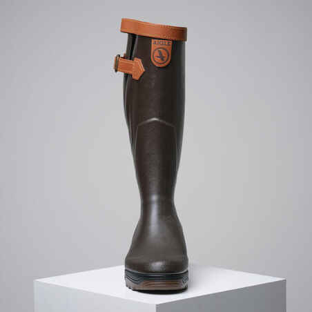 Wellies AIGLE parcours 2 signature leather lining brown