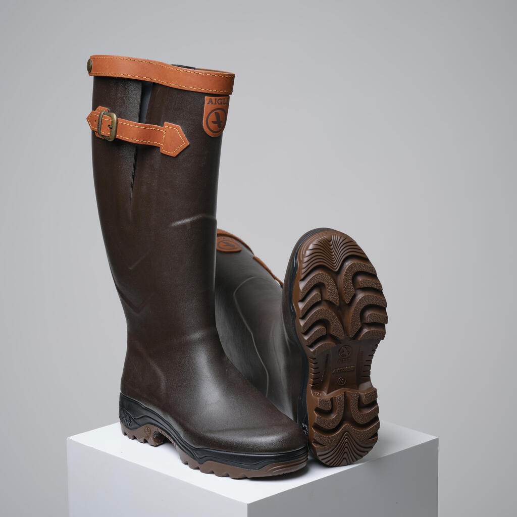 Wellies AIGLE parcours 2 signature leather lining brown