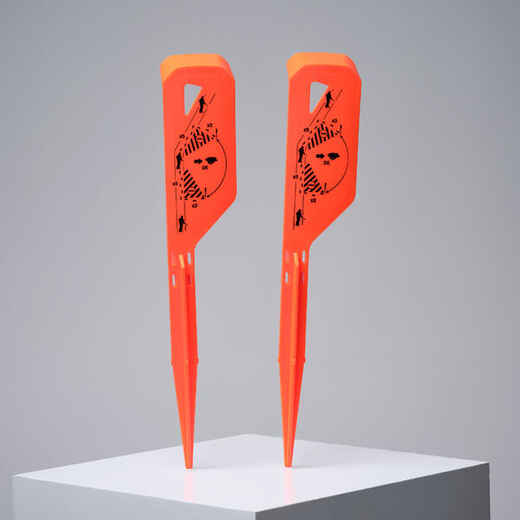 
      30° angle plastic marker pegs x2 - Orange
  