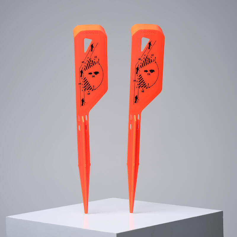 Markierungsfahnen im 30°-Winkel Kunststoff orange ×2 