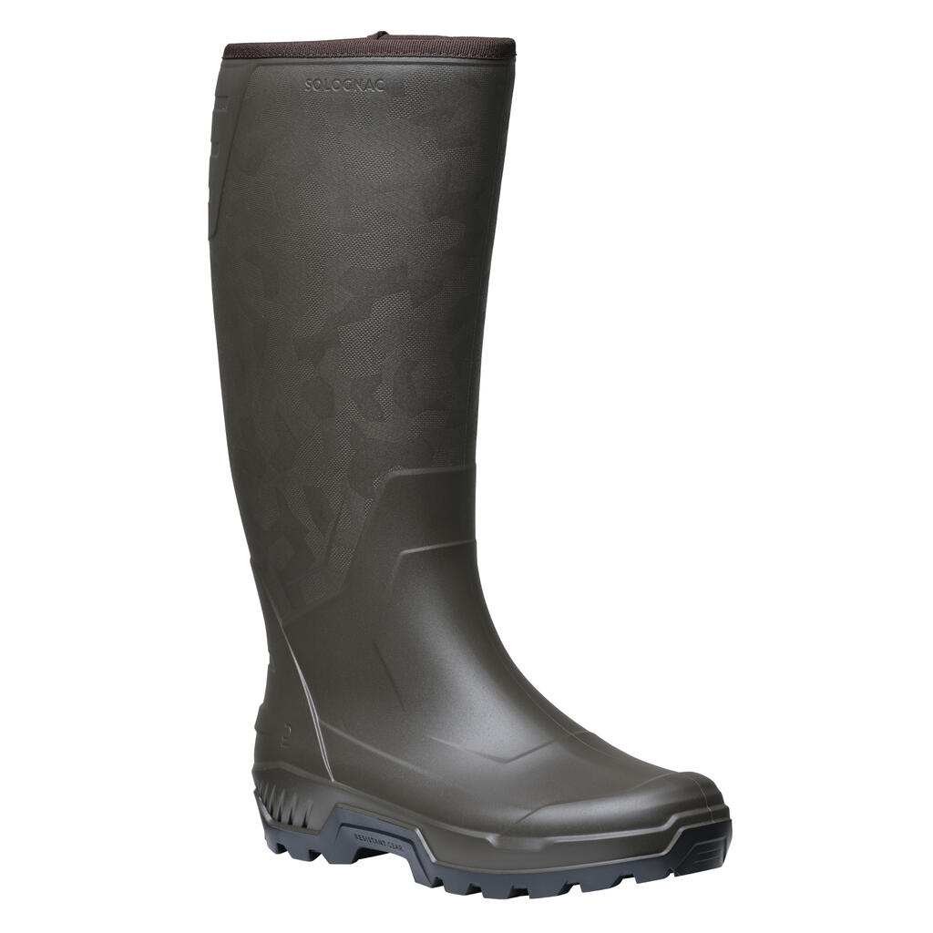 WARM FUR-LINED RAIN WELLIES LAND 500 BROWN