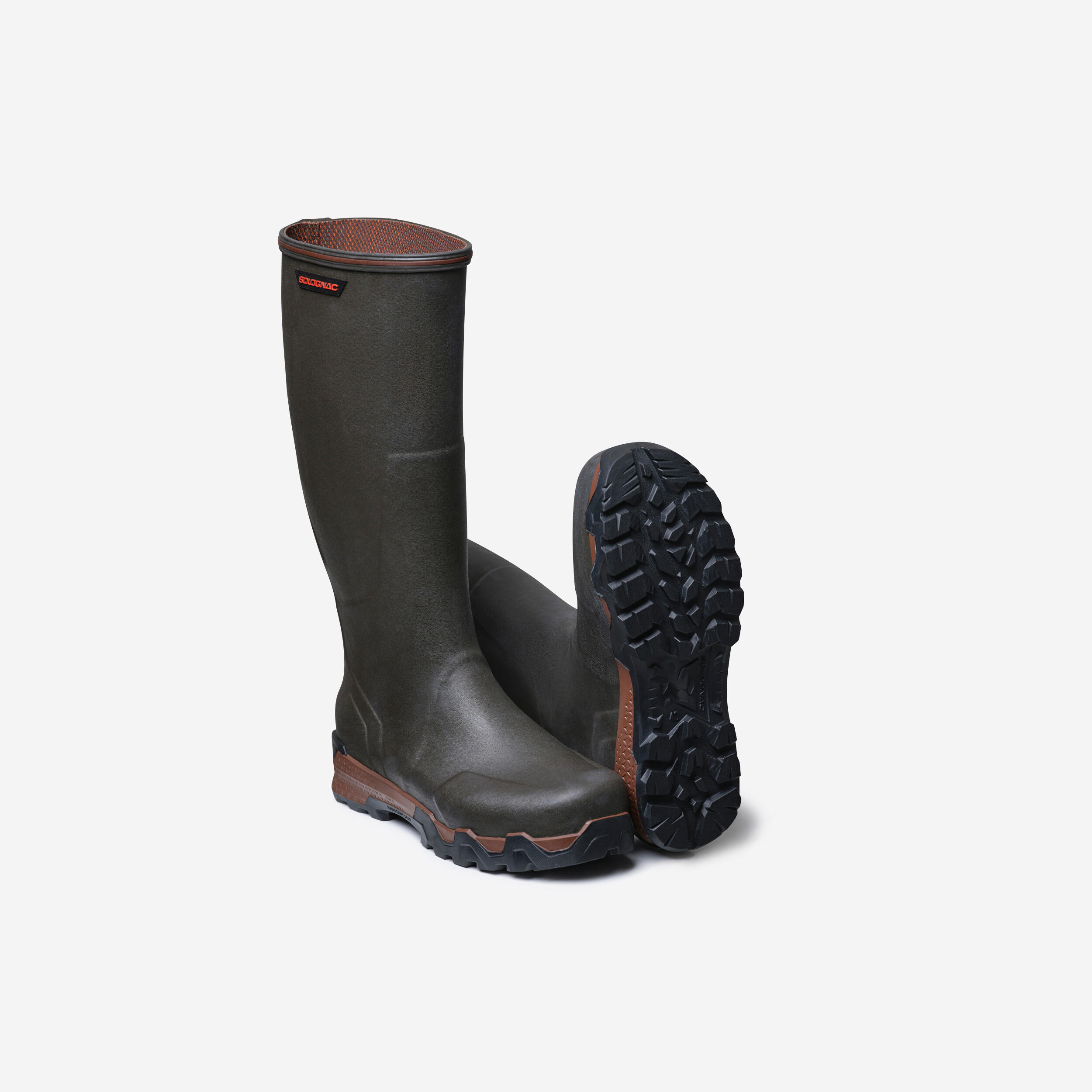 SOLOGNAC COMFORTABLE RUBBER HUNTING BOOTS RENFORT 900