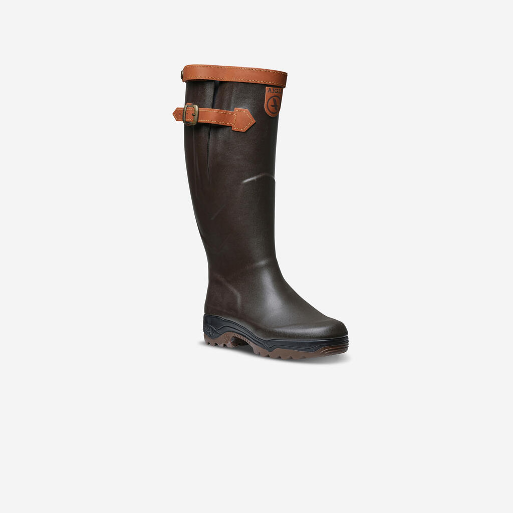 Wellies AIGLE parcours 2 signature leather lining brown