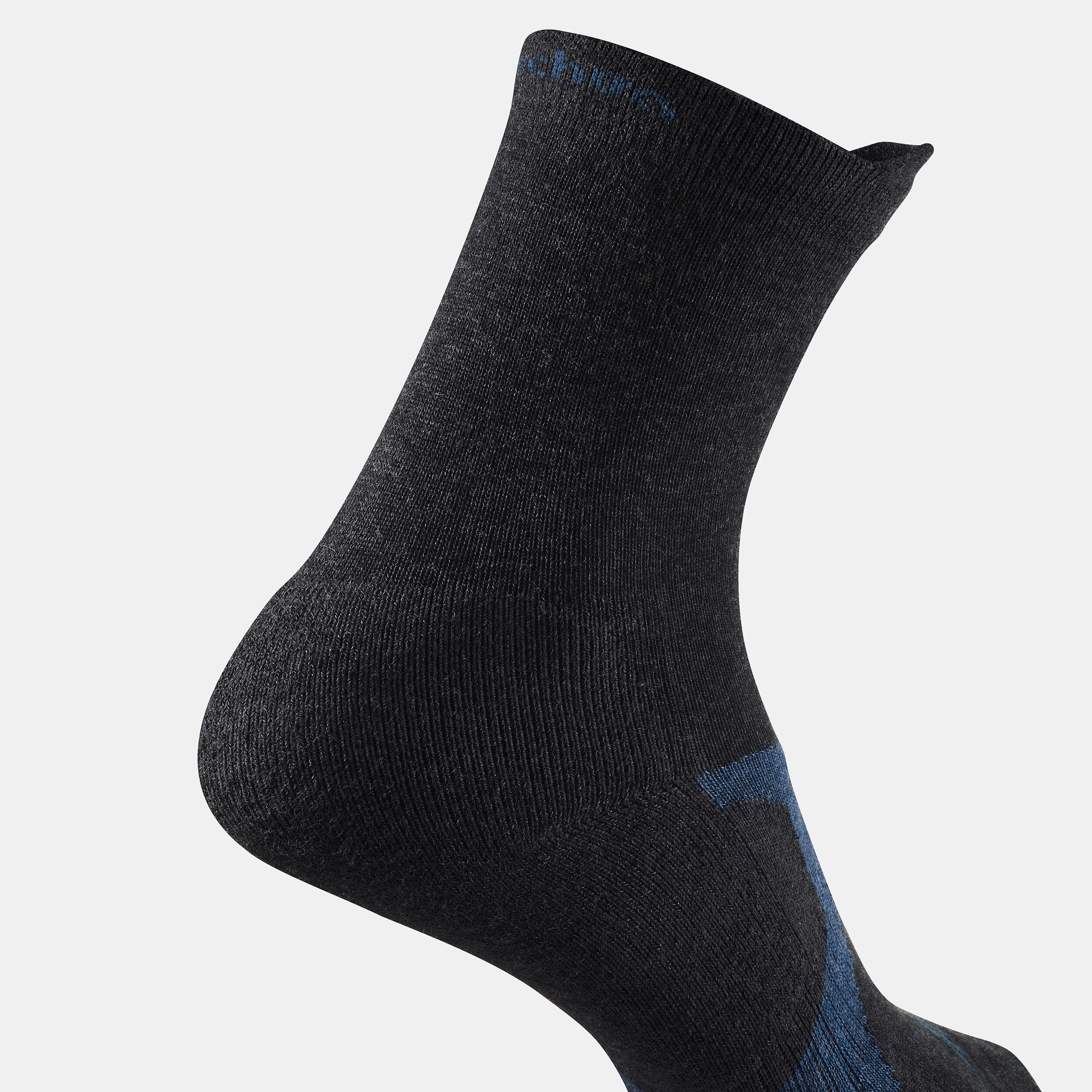 Kid’s High-Top Walking Socks 2 Pairs Crossocks Black Grey 9/9
