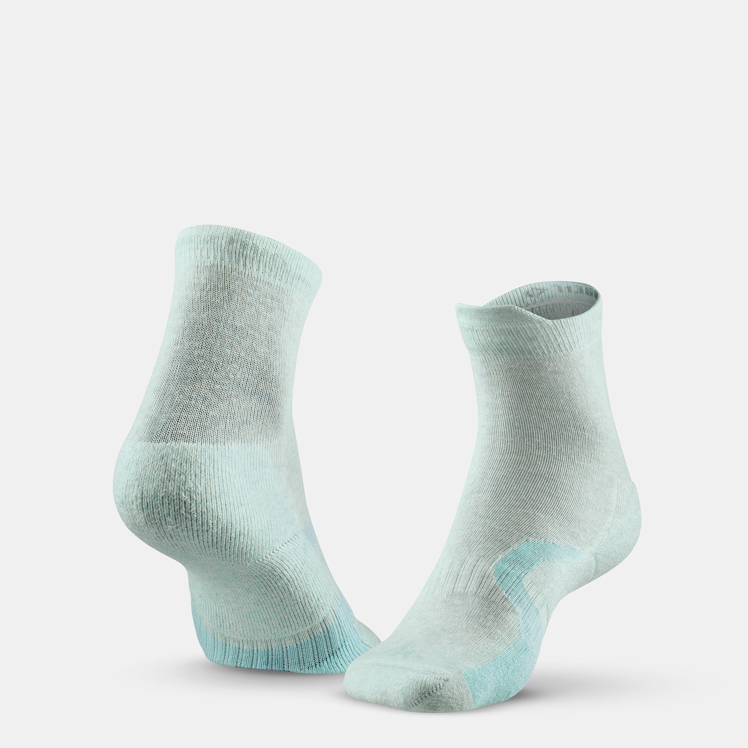 Kids’ Tall Hiking Socks 2 Pairs Crossocks Mint Beige 9/10