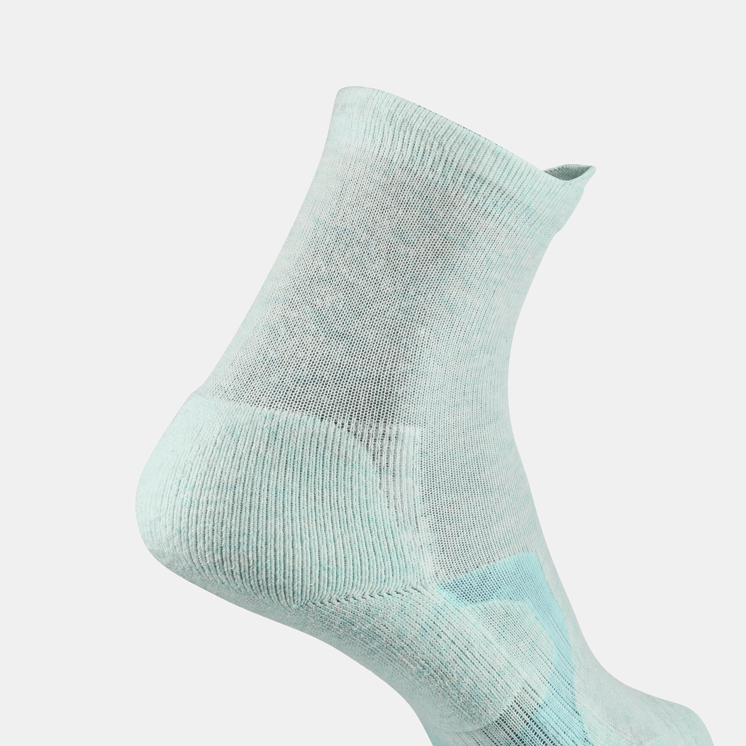 Kids’ Tall Hiking Socks 2 Pairs Crossocks Mint Beige 6/10