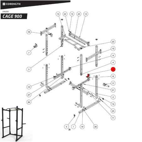 Weight Training Rack 900 - Bar Holder Cover