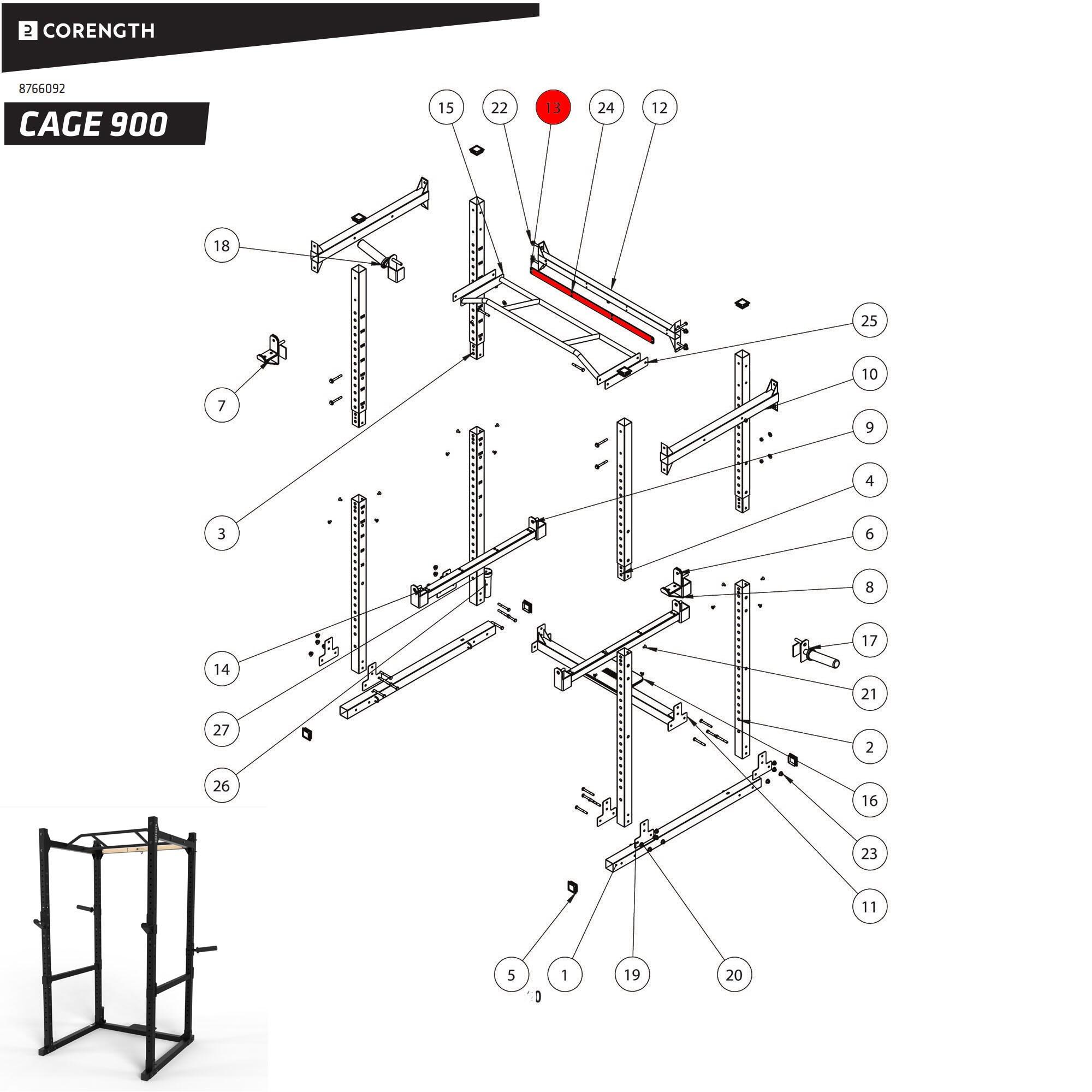 RACK DE MUSCULATION 900 - PROTECTION BOIS 4/4