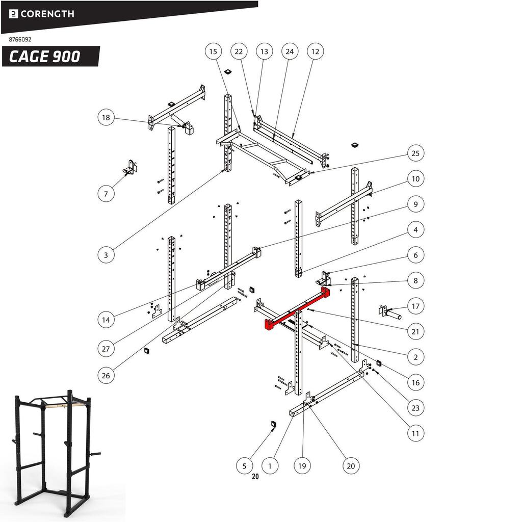 Sicherheitsstangenablage ‒ Rack 900