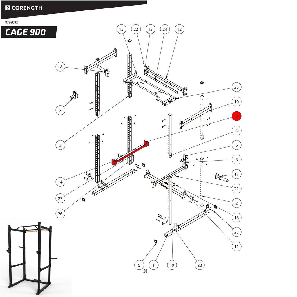 Sicherheitsstangenablage ‒ Rack 900