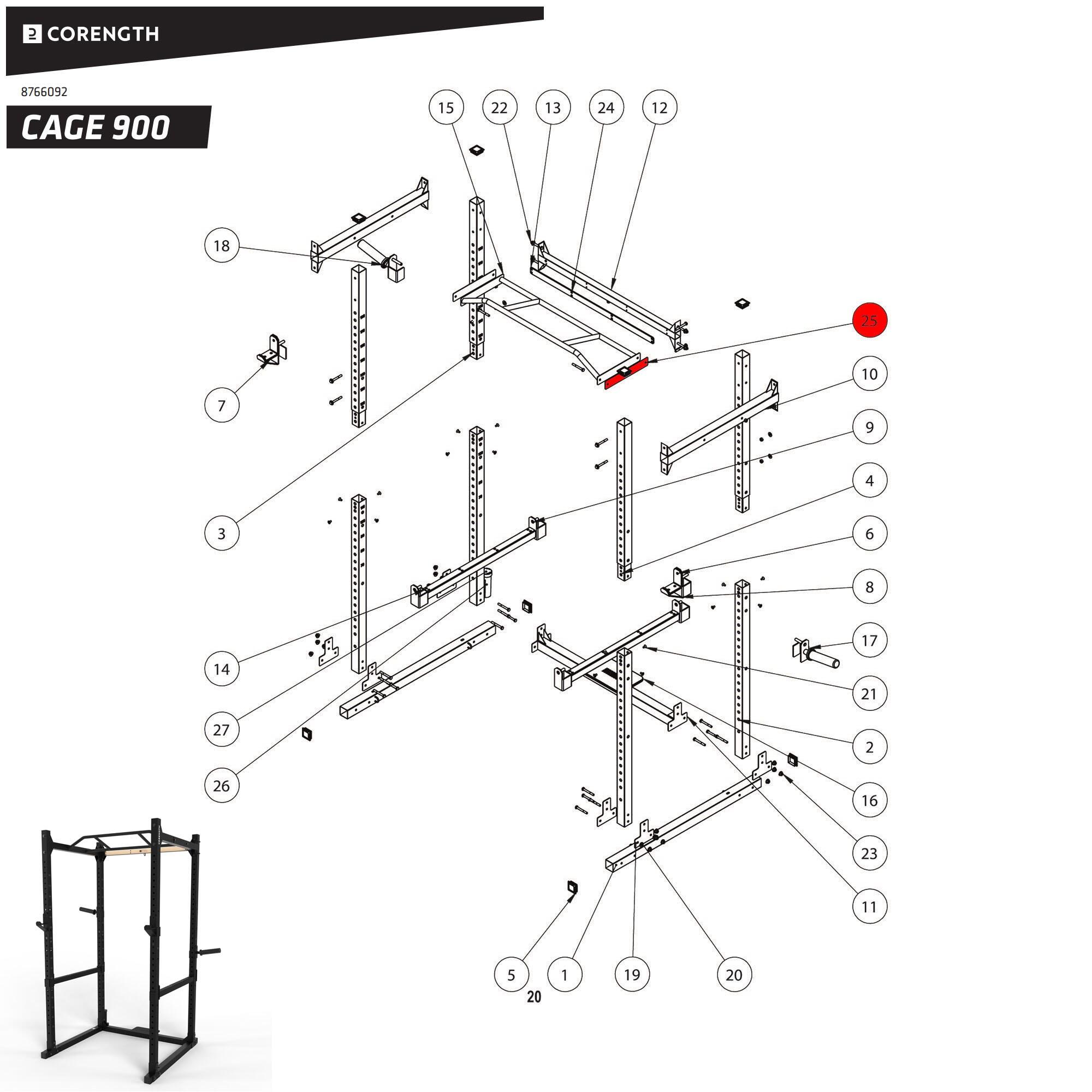 Platen voor optrekstang power rack 900 2/2