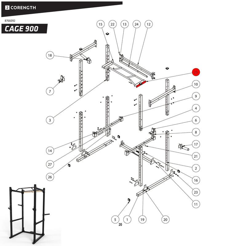 Platen voor optrekstang power rack 900