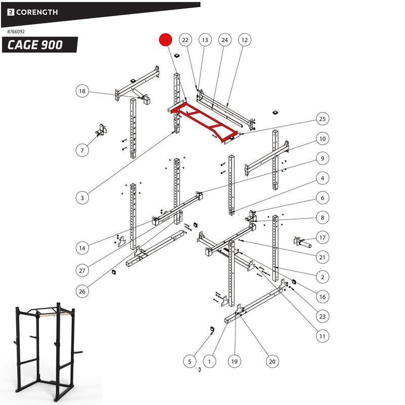 RACK DE MUSCULAÇÃO 900 - BARRA DE ELEVAÇÕES