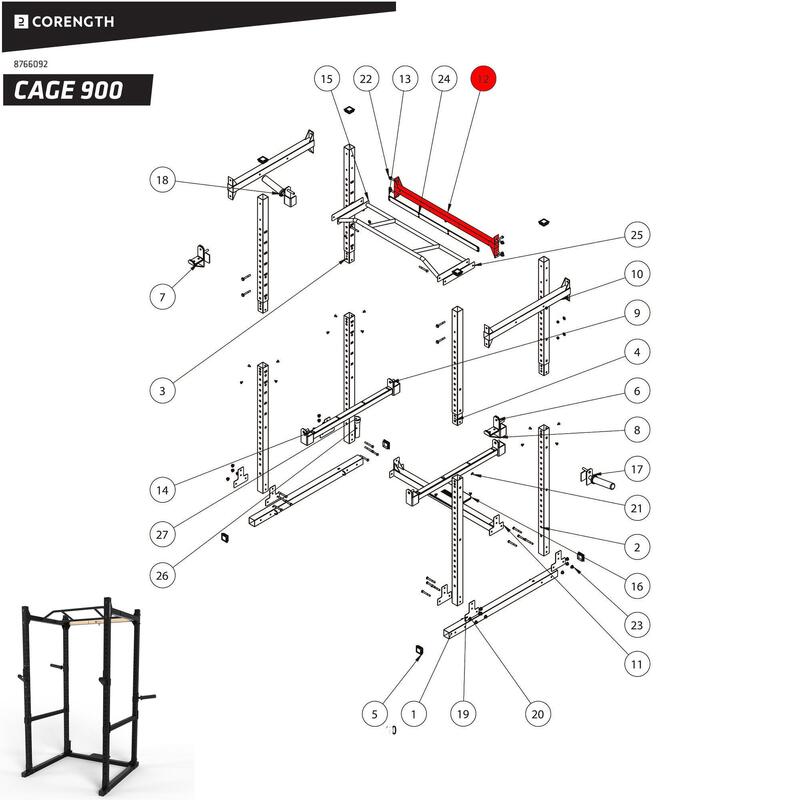 RACK DE MUSCULATION 900 - TRAVERSE HAUTE ARRIERE