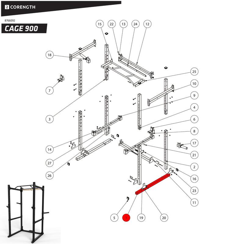 Tub lateral inferior Suport Bodybuilding RACK 900 