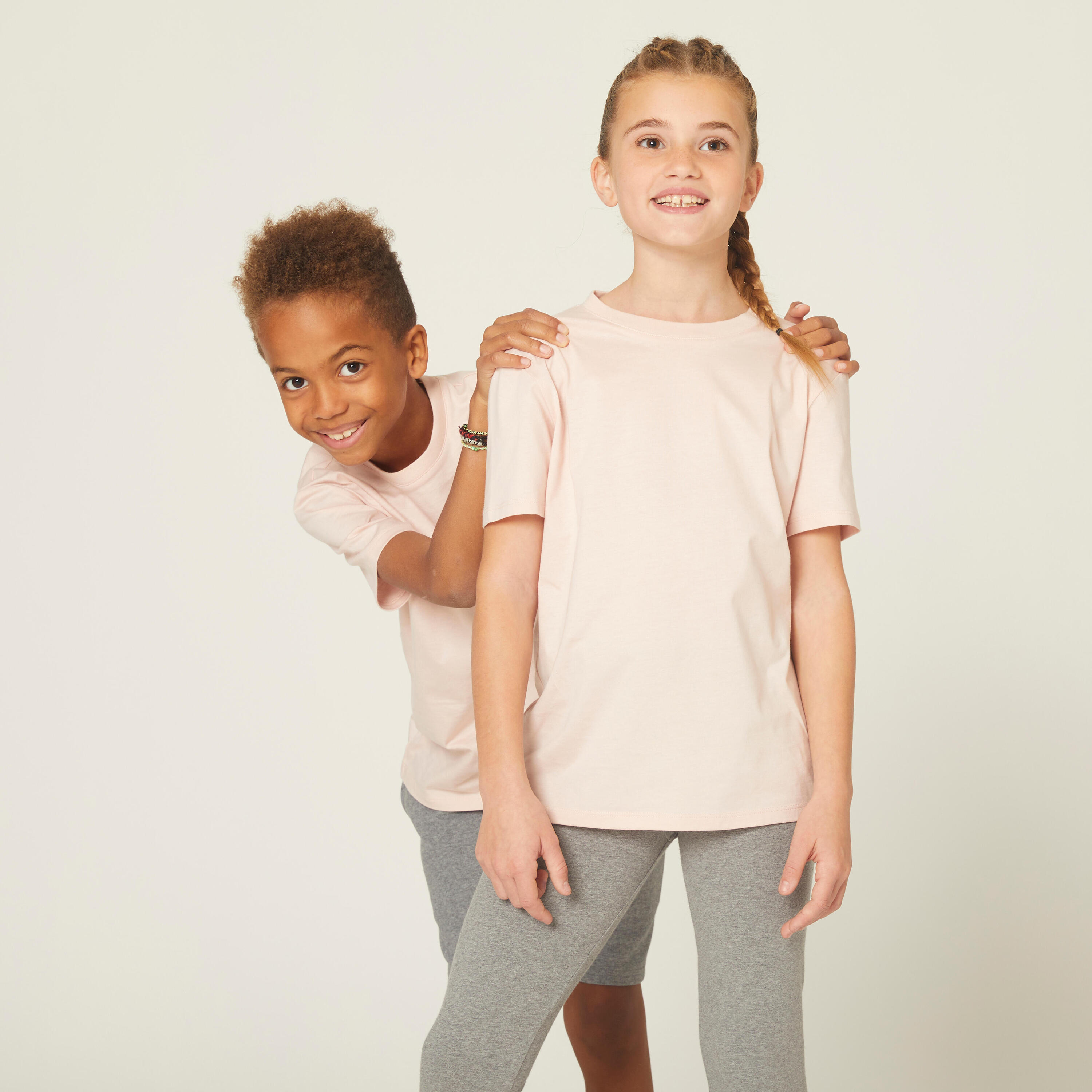 DOMYOS Camiseta Múltiples Deportes Niños Rosa Palo Algodón