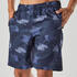 Men Sports Gym Shorts   Polyester With Zip Pockets - Blue Camo