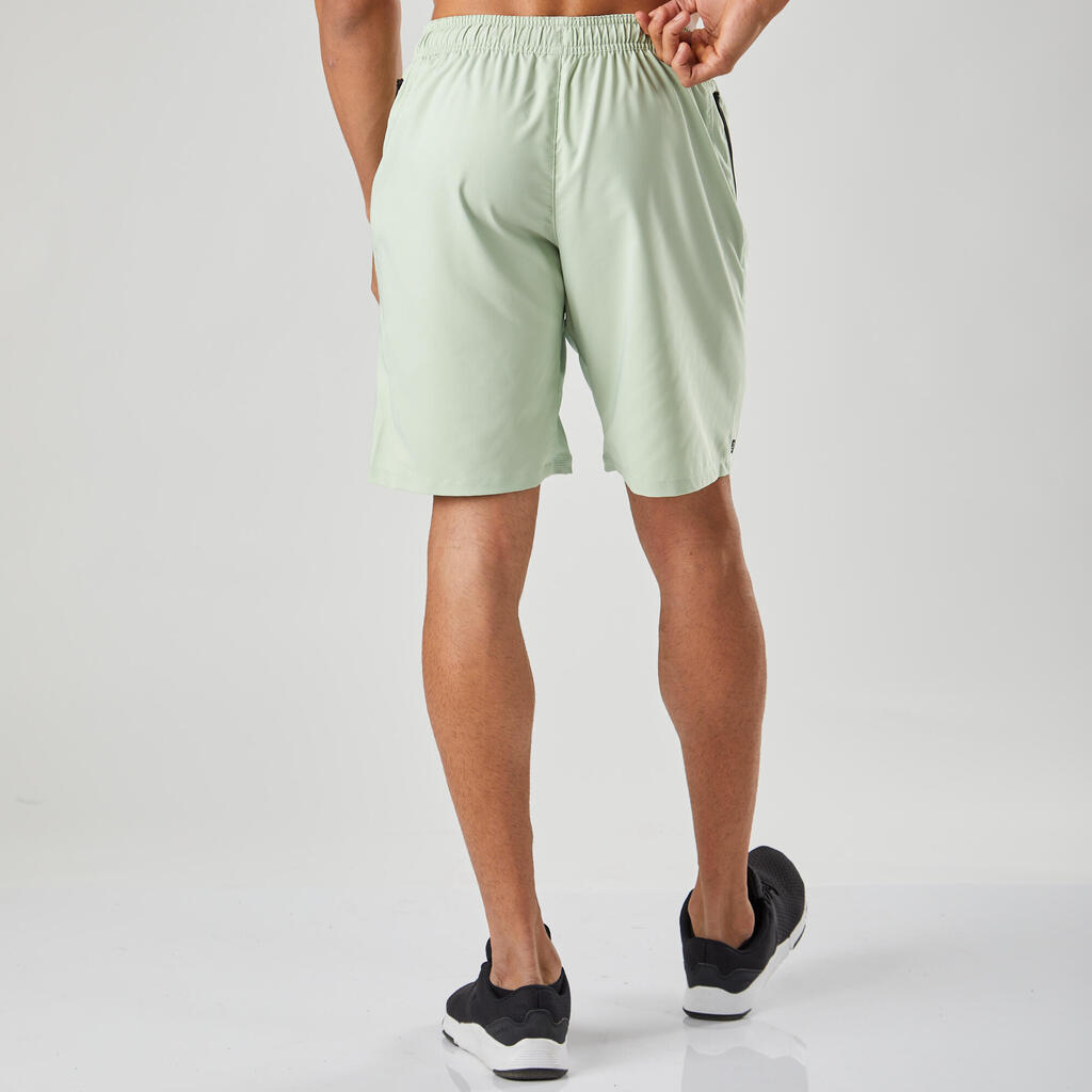 Short de fitness avec poches zipées homme, bleu marine