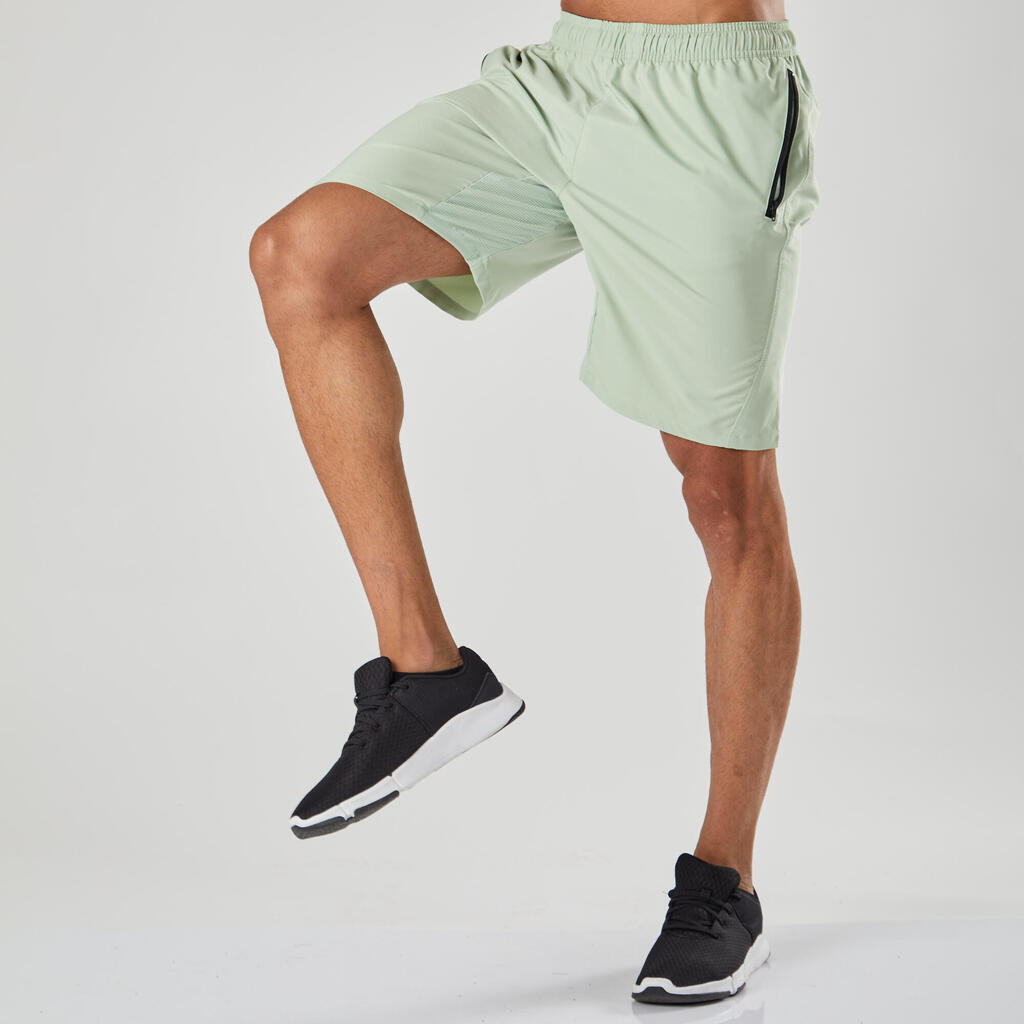 Short de fitness avec poches zipées homme, bleu marine