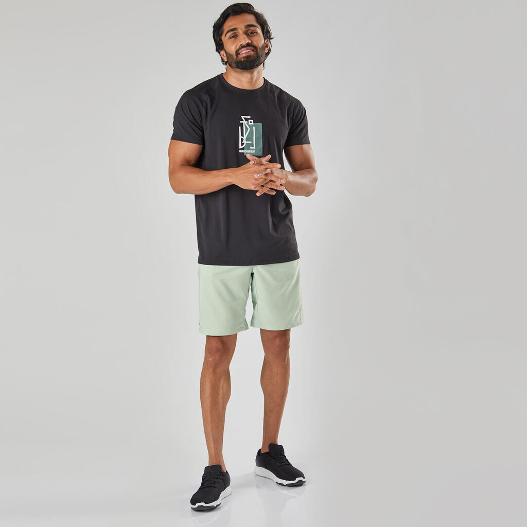Short de fitness avec poches zipées homme, bleu marine