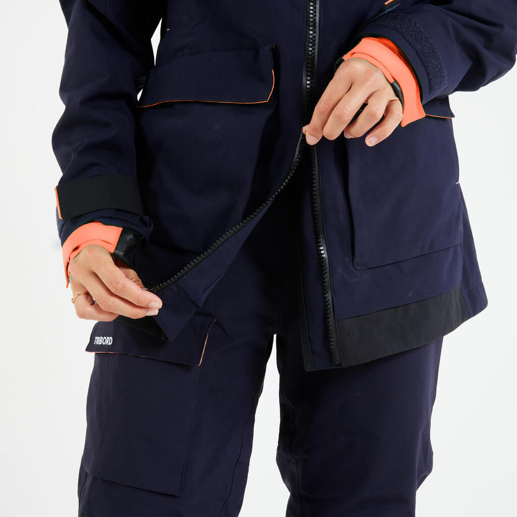 Regenjacke Segeln Damen wasserdicht 500 blau