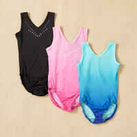 Girls' Basic Sleeveless Gym Leotard - Black