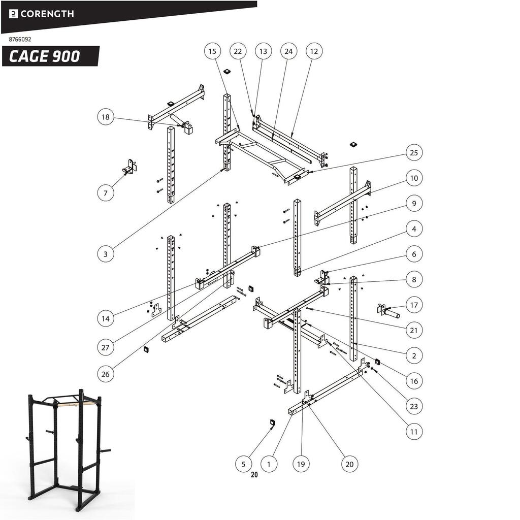 Schraubenset Kraftstation - Cage 900