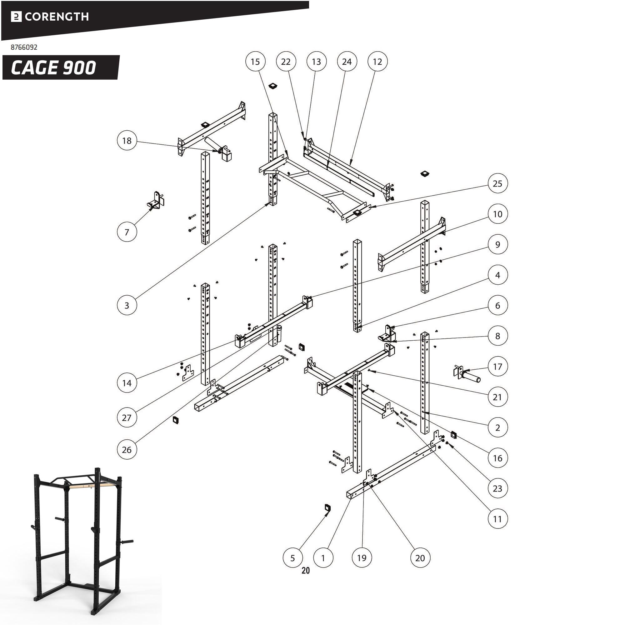 Schroevenset power rack 900 2/2