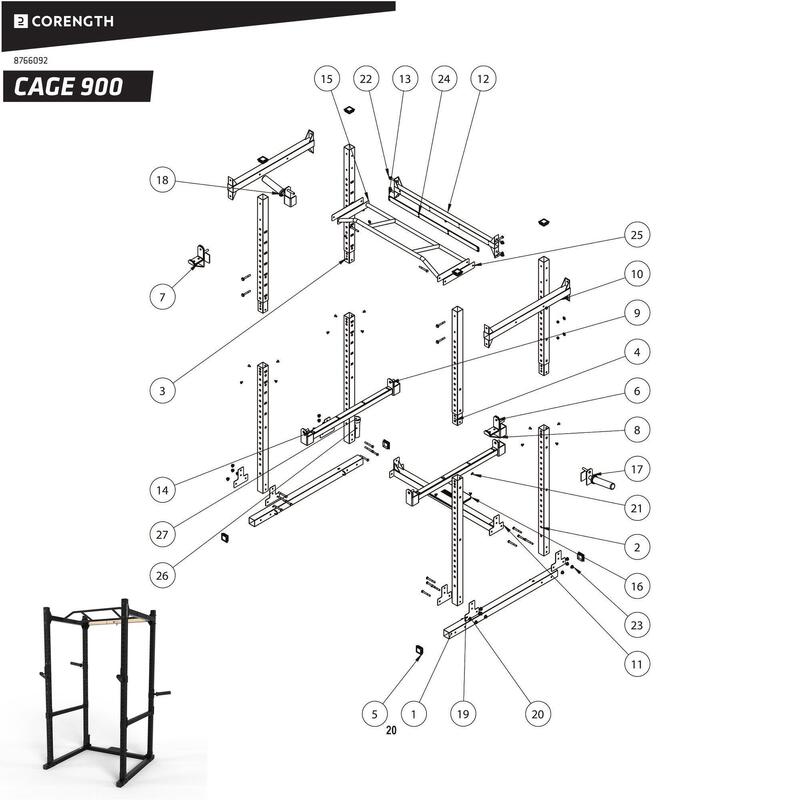 RACK DE MUSCULAÇÃO 900 - CONJUNTO DE PARAFUSOS