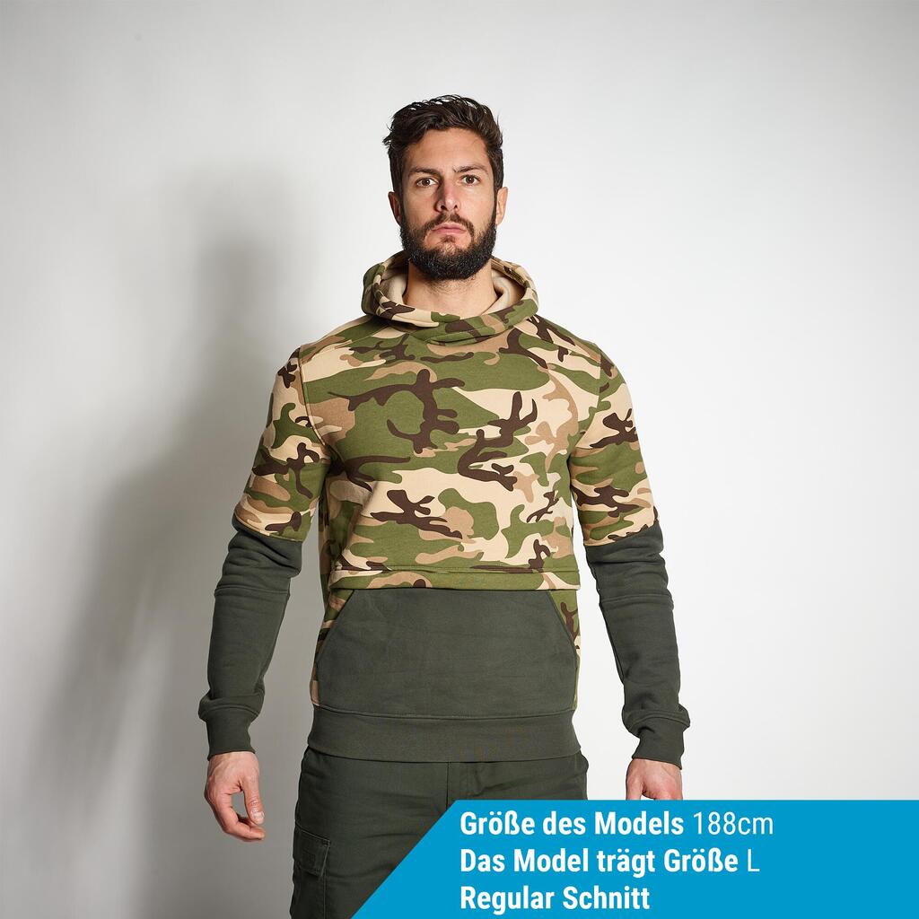 Kapuzensweater 500 khaki/camouflage 