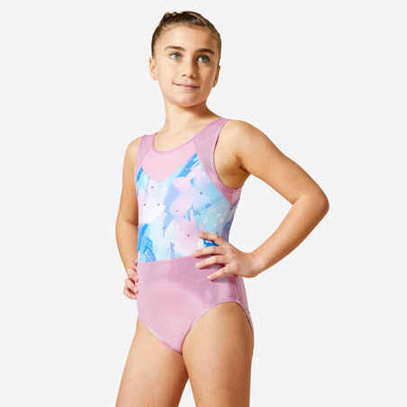 Girls' Sleeveless Gym Leotard - Pink with Sequins