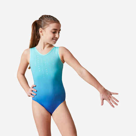 Girls' Gym Leotard 500 - Blue/Green