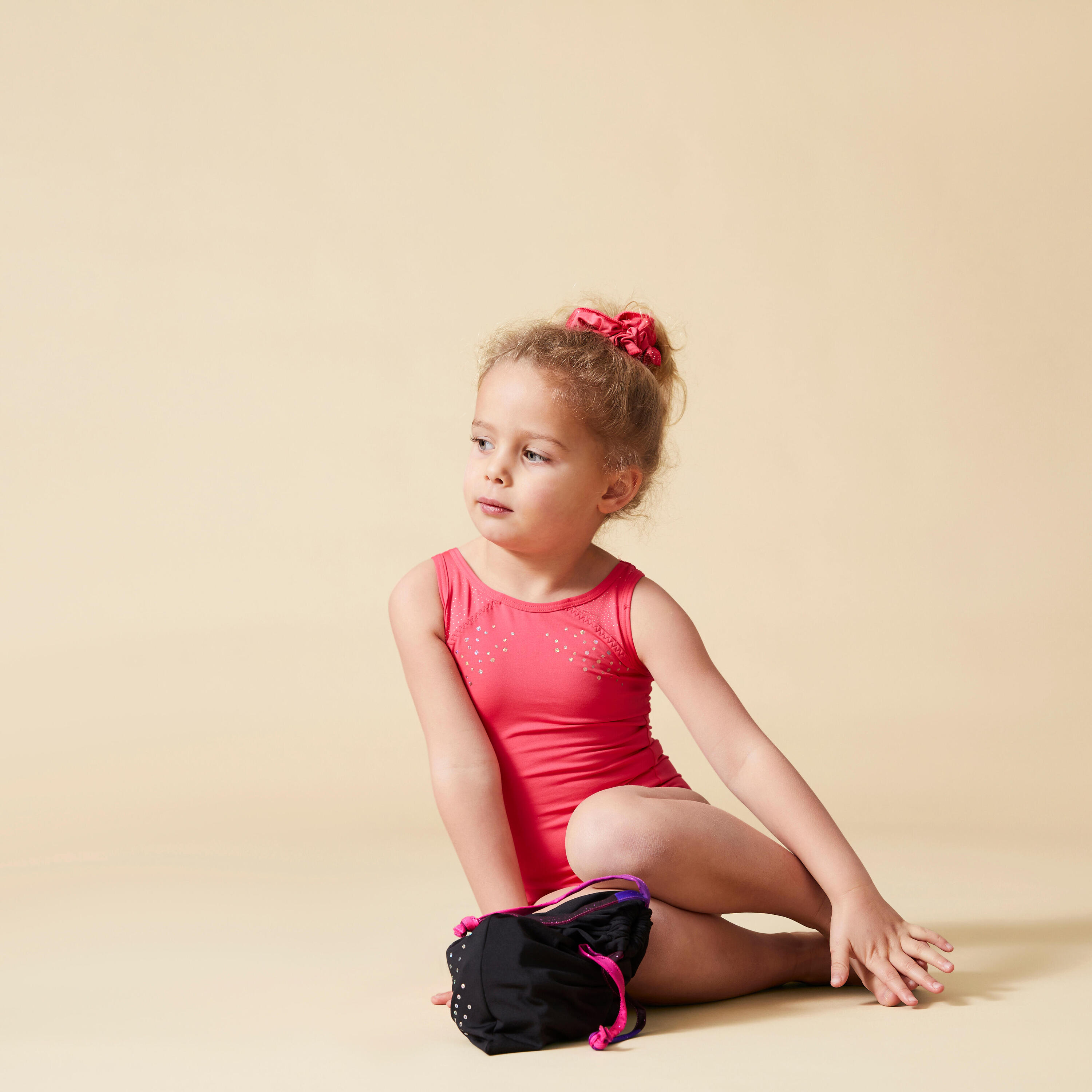 Justaucorps gym sans manches, col rond Fille - JSM 540 rose 4/12