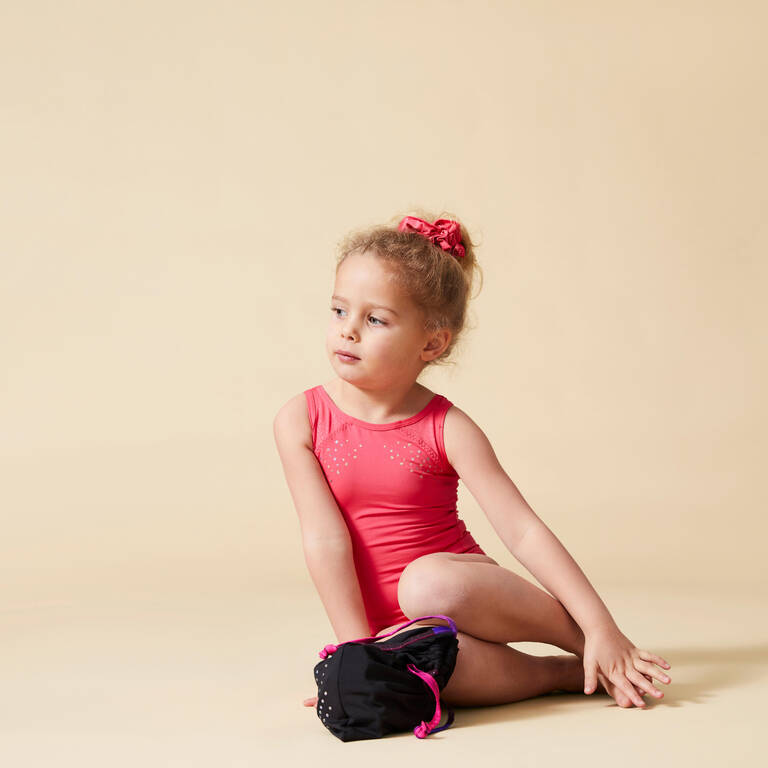 Leotard Gimnastik Anak Perempuan 540 - Putih/Pink