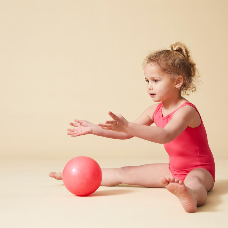 Bal ritmische gymnastiek 16,5 cm roze met glitters