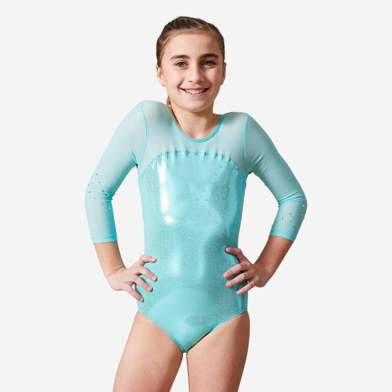 Girls' Gym Leotard Turquoise Decathlon