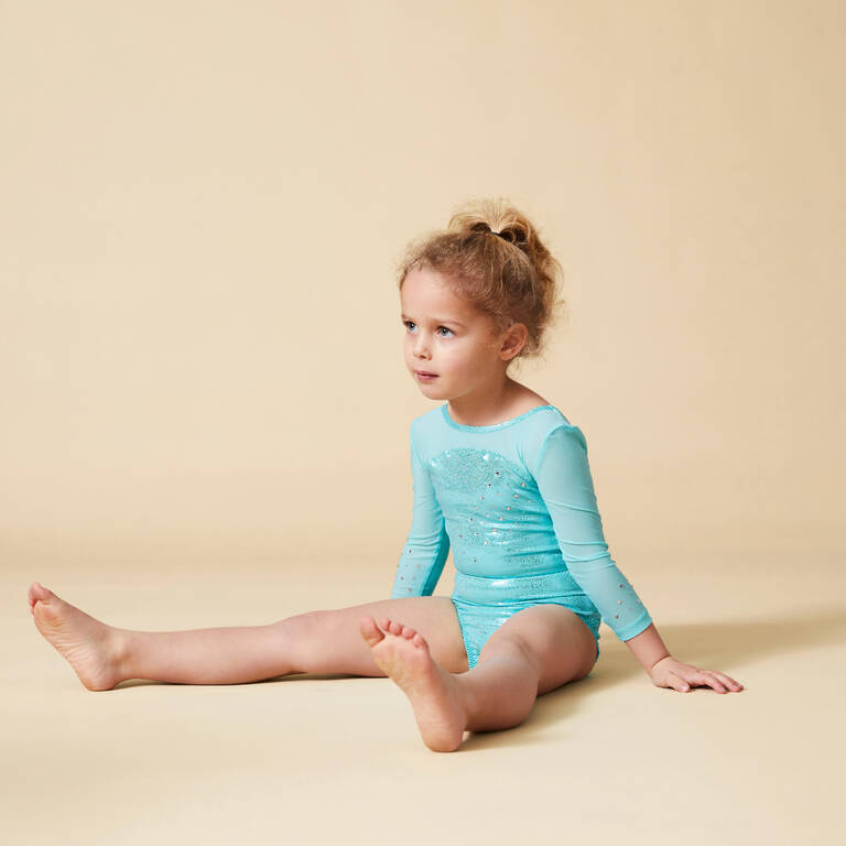Girls' Gym Leotard Turquoise Decathlon