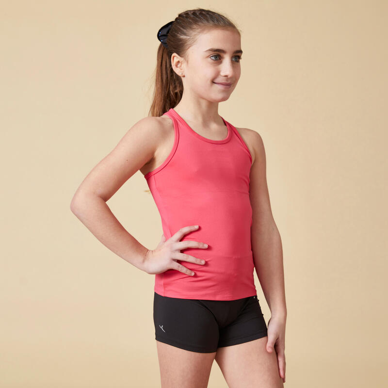 Camiseta sin mangas espalda natación gimnasia rosa TOP | Decathlon